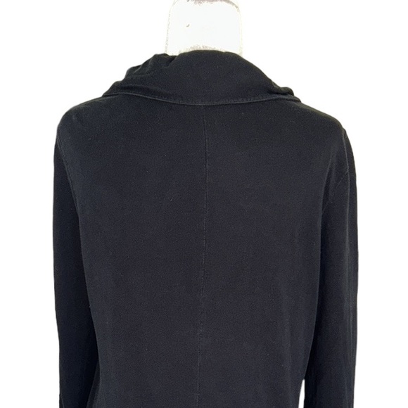 Lilla P Black Knit Ruffle Button Front Collar Jacket Cardigan Blazer - S - Picture 6 of 11